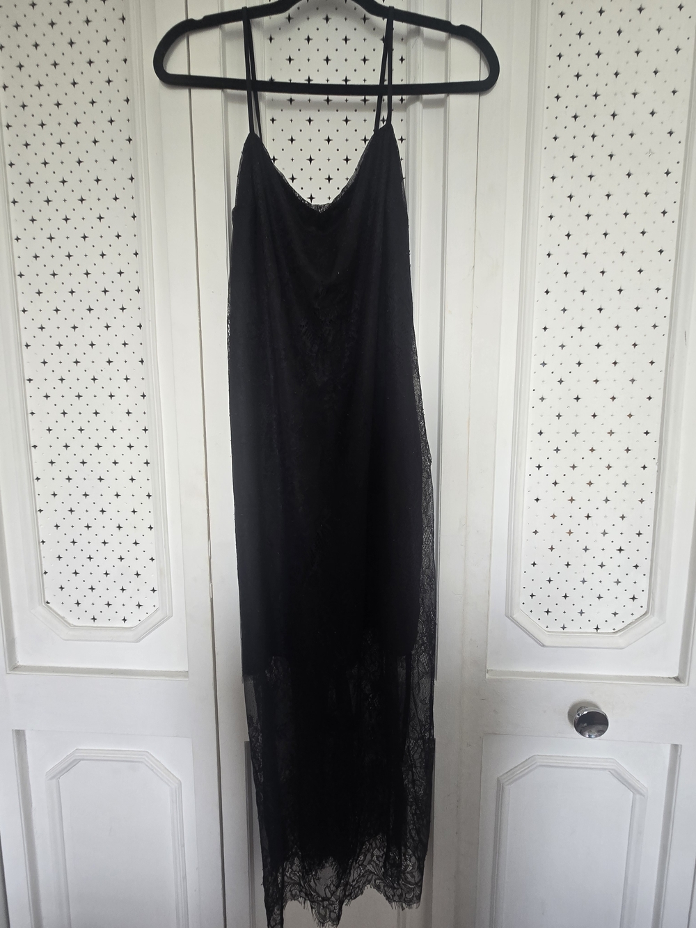 Abercrombie & Fitch Black Lace Maxi Slip Dress